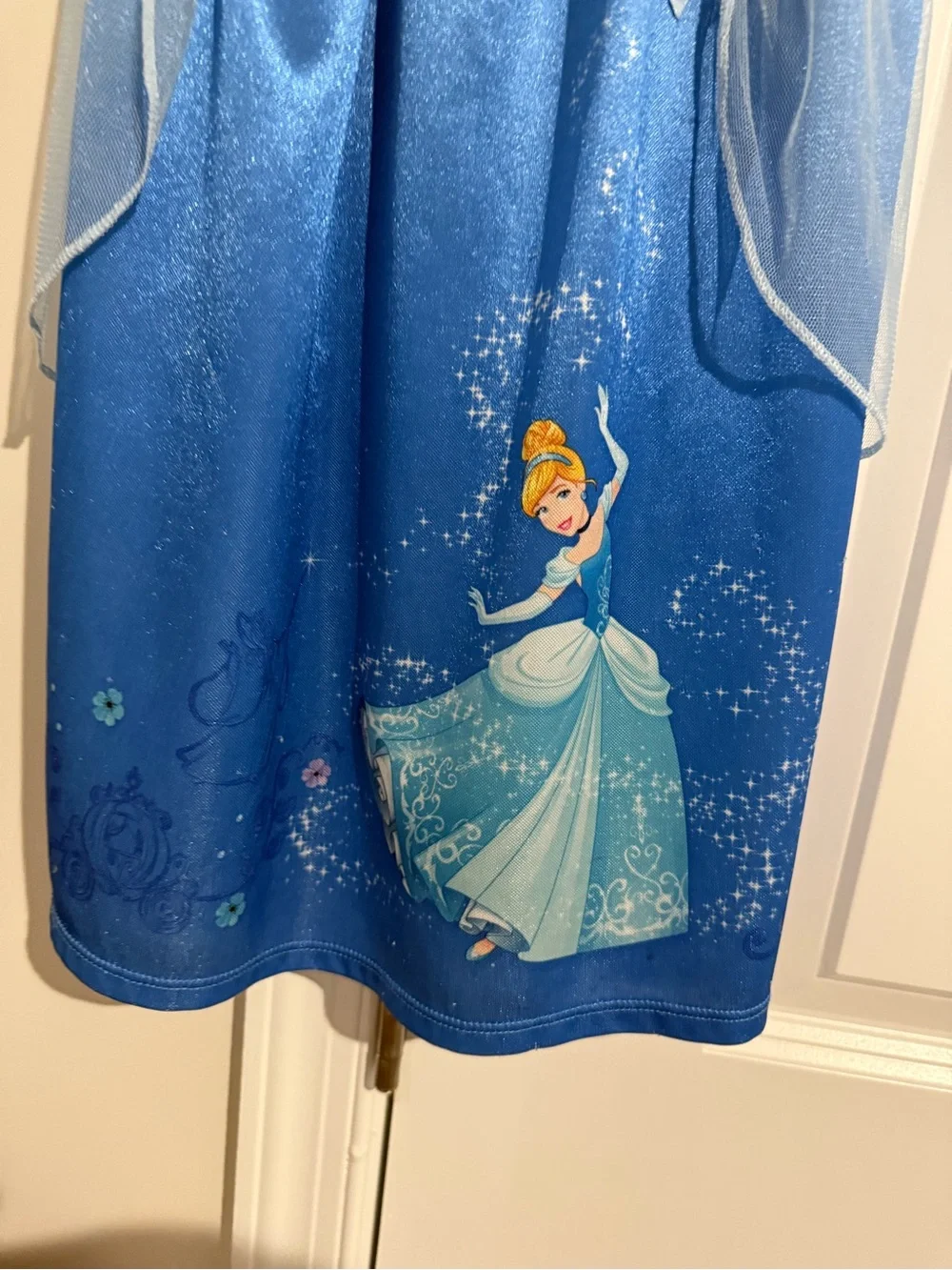 Disney Blue Cinderella Nightgown with Sheer Overlay 4T - Picture 2 of 3